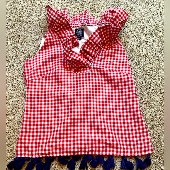 Elizabeth Wilson Designs red white and blue gingham top small - Picture 1 of 2